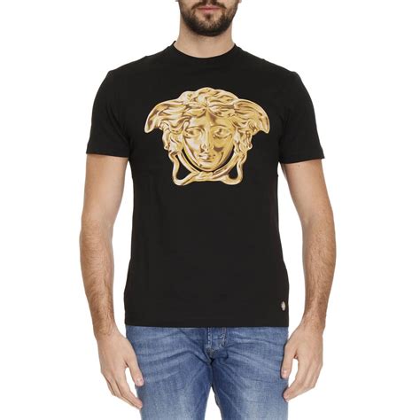 versace t shirt girocollo nero|Versace Girocollo T Shirt .